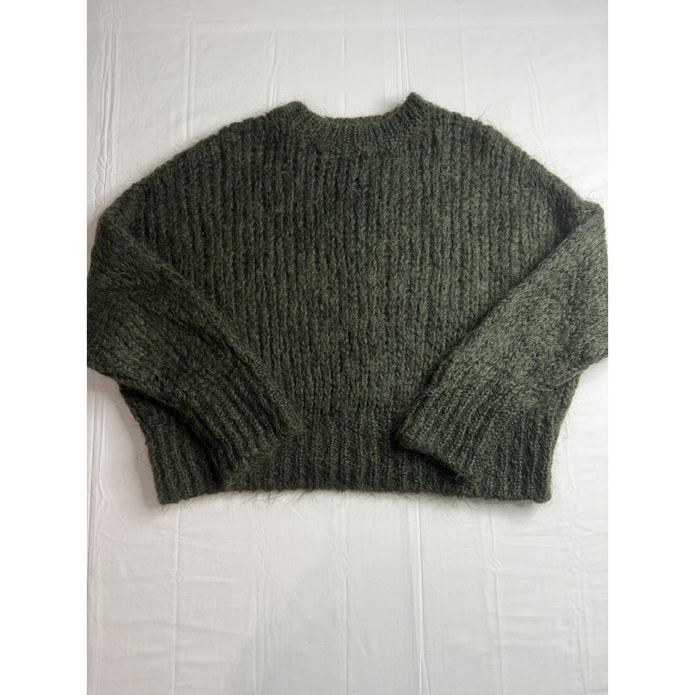 Stockholm Atelier & Other Stories Mohair Wool Blend Cropped Green Sweater S
